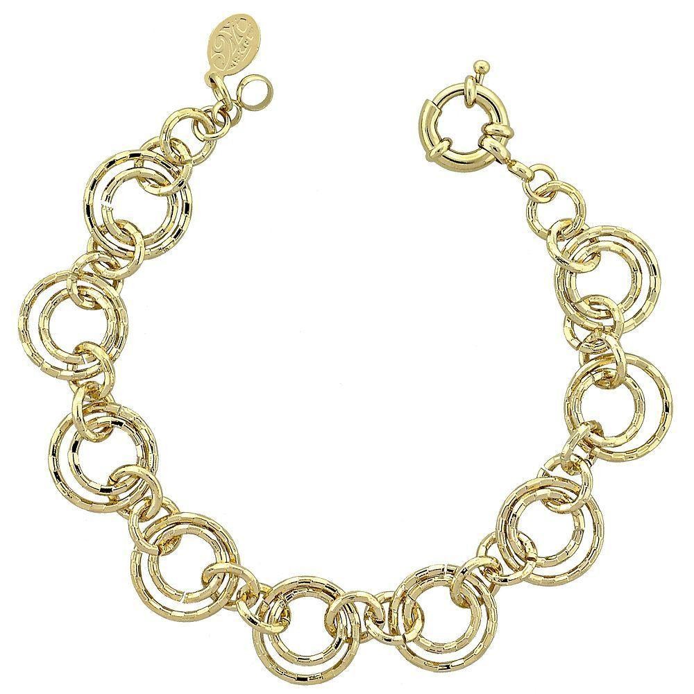 Gold Filled Fancy Bracelet Golden Tone Diamond Cutting Finish