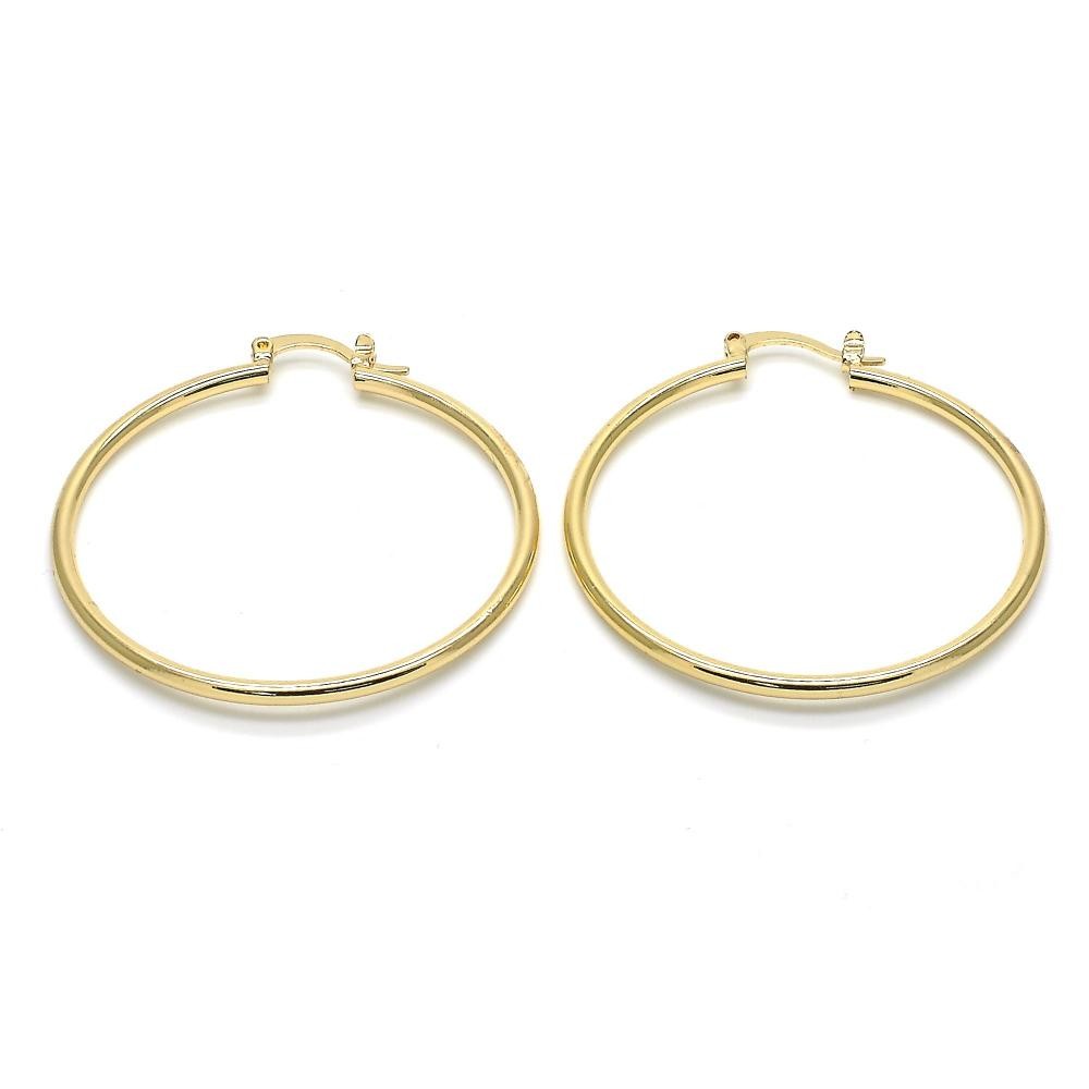 Gold Filled Hoop Earrings.2mmX35mm Golden Tone