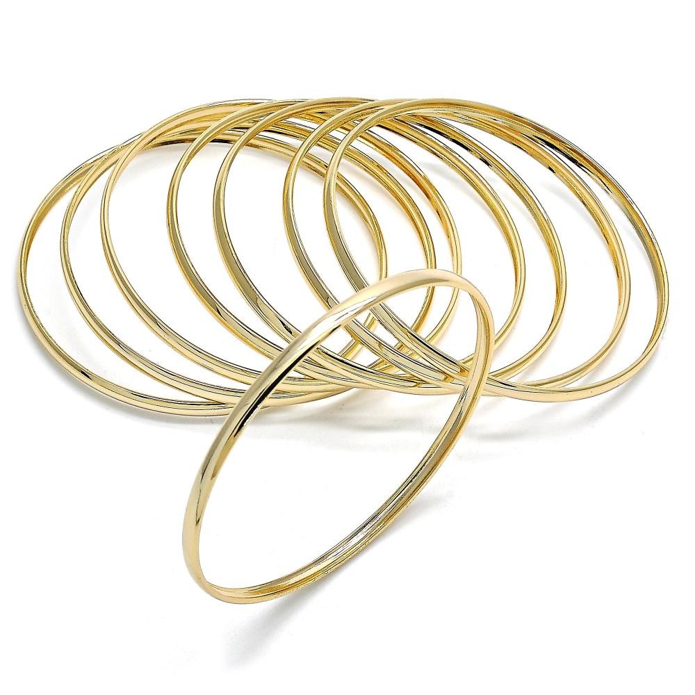 Gold Filled Semanario Bangle Polished Golden Finish 4 MM Thickness
