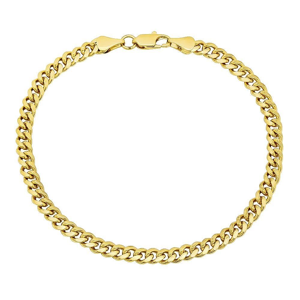Gold Filled 8 Inches Basic Bracelet Miami Cuban Design Polished Finish Golden Tone
