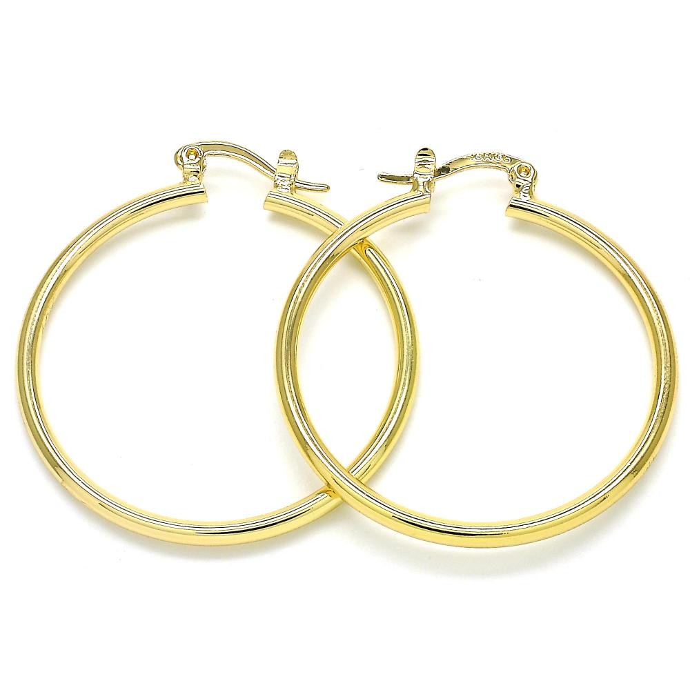 Gold Filled Hoop Earrings.2mmX30mm Golden Tone