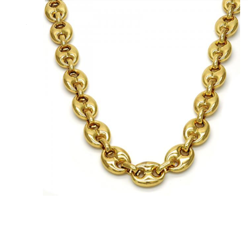 Gold Filled Unisex 30 Inches Long Fancy Necklace In Yellow Gold Tone 