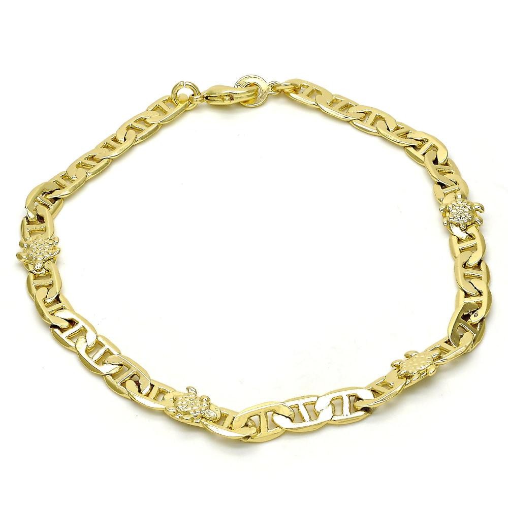 Gold Filled Fancy Anklet Turtle Design Polished Finish Golden Tone