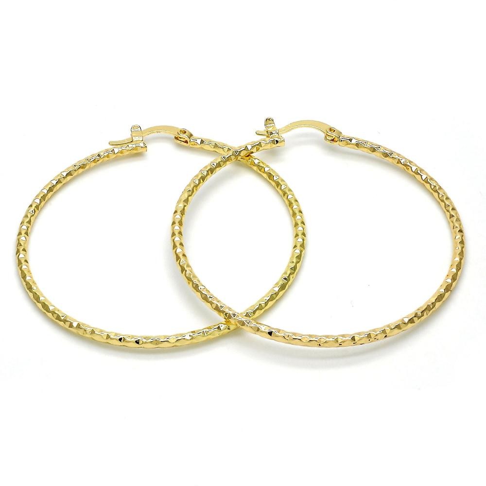 Gold Filled 50MM Medium Hoop Golden Tone