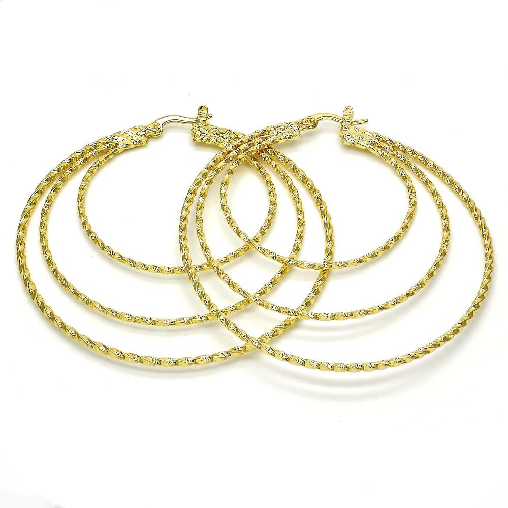 Gold Filled 60mm Large Hoop Golden Tone