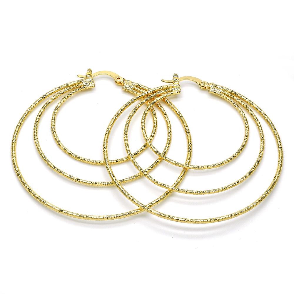 Gold Filled 58mm Medium Hoop Golden Tone