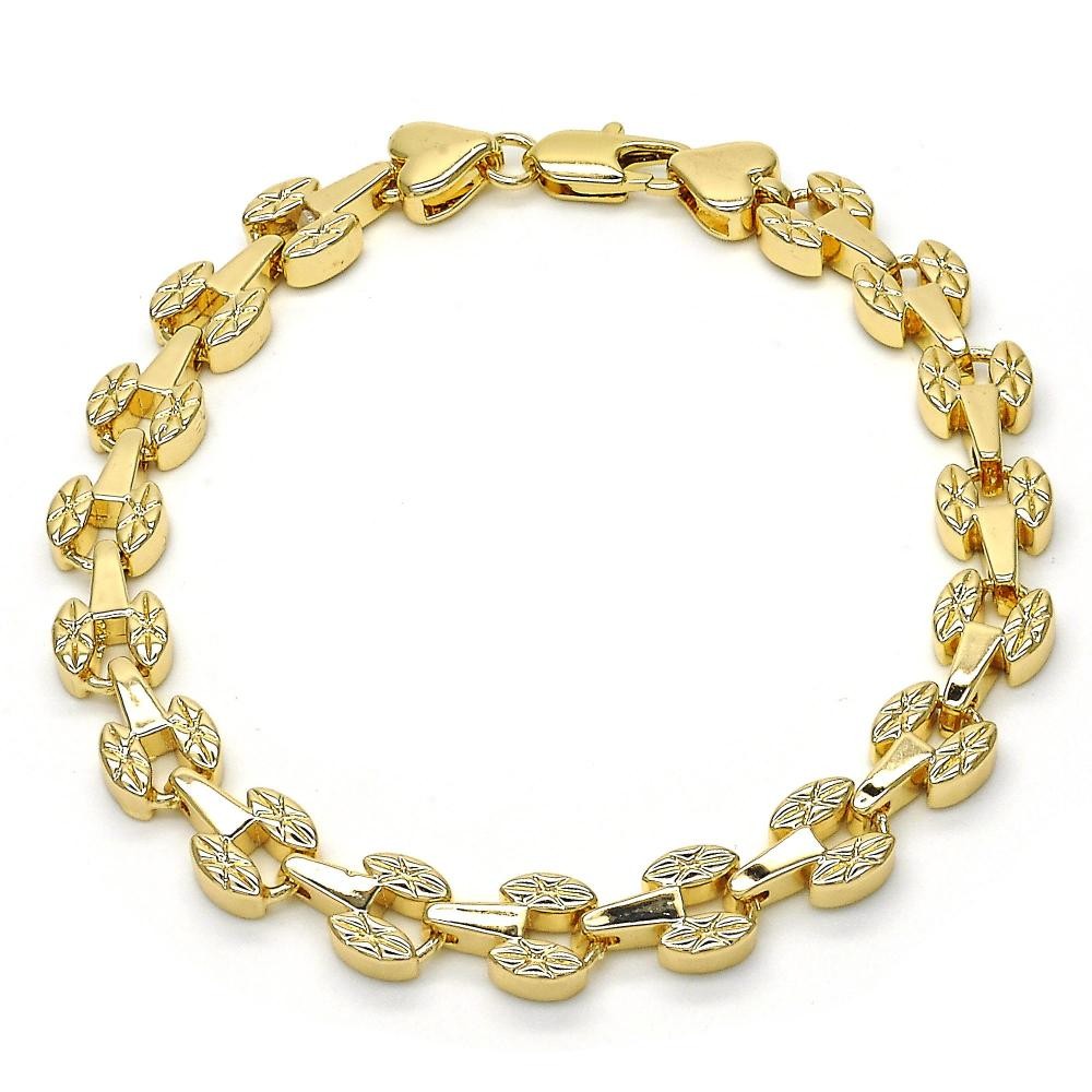 Gold Filled Fancy Bracelet Polished Finish Golden Tone