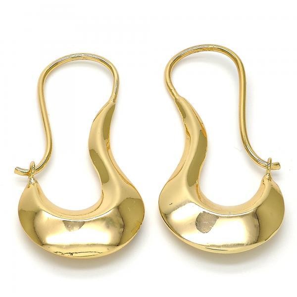 Gold Filled Small Hoop Earrings Golden Tone Medium Size 30mm