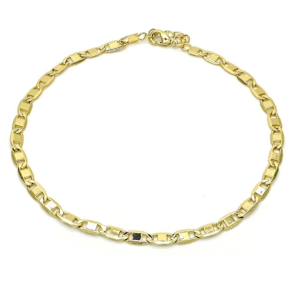 Gold Filled Basic Anklet Polished Finish Golden Tone