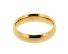 Stainless Steel Yellow Gold Plated 5mm Ring 