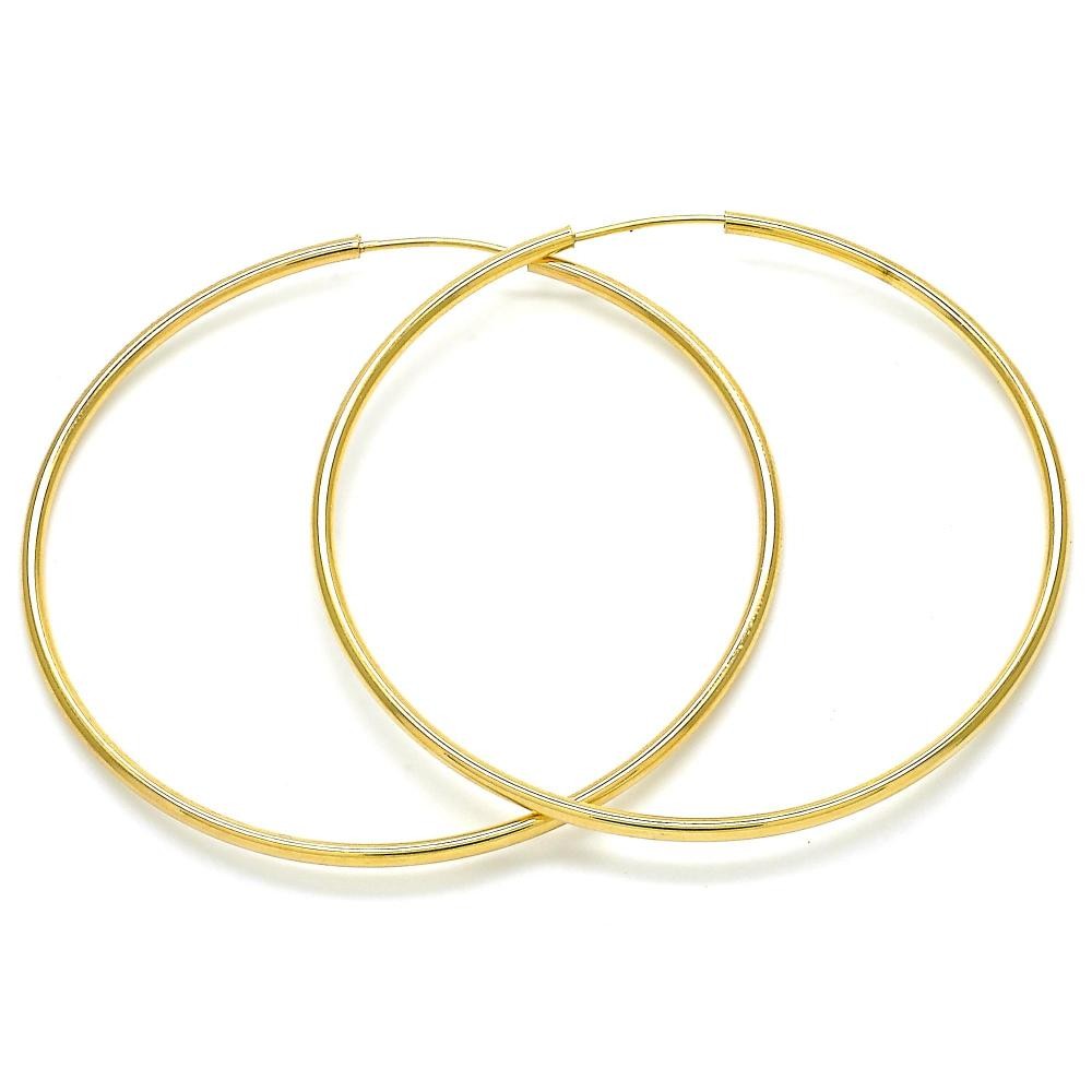 Gold Filled Medium Hoop Polished Finish Golden Tone
