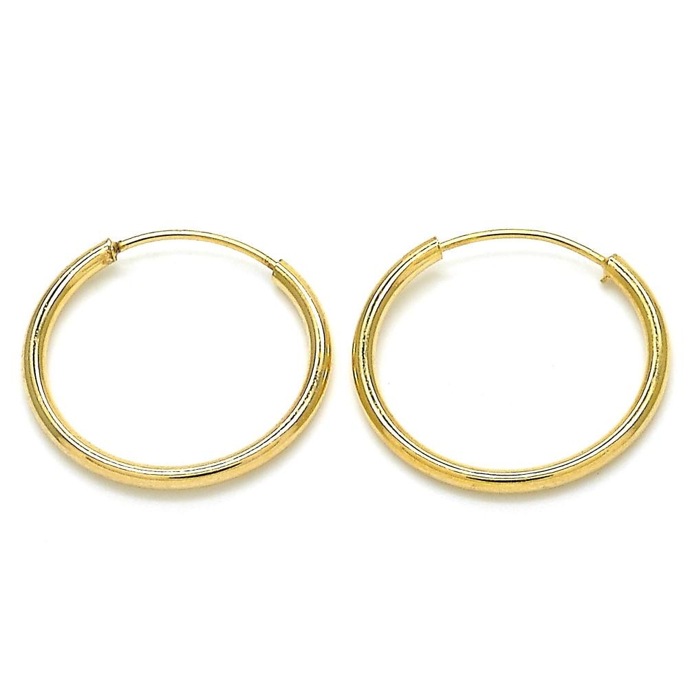 Gold Filled Small Hoop Polished Finish Golden Tone