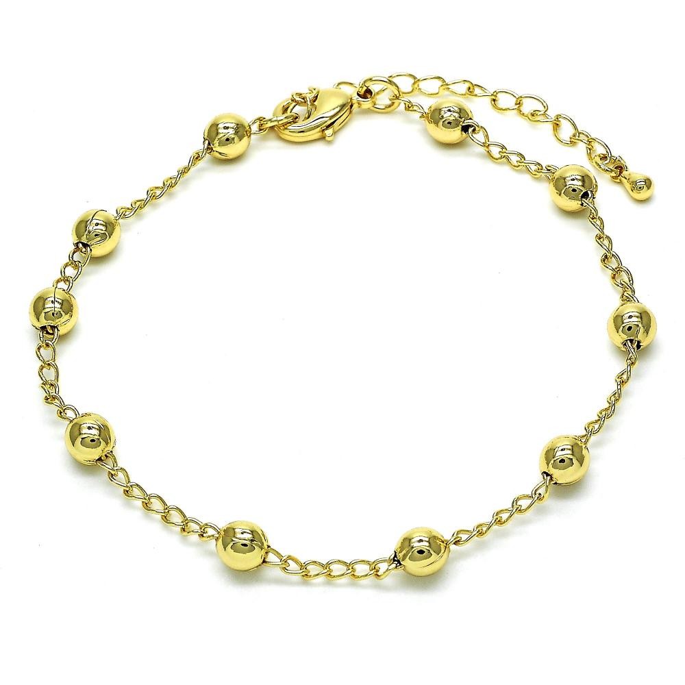 Gold Filled Fancy Bracelet Ball Design Golden Tone