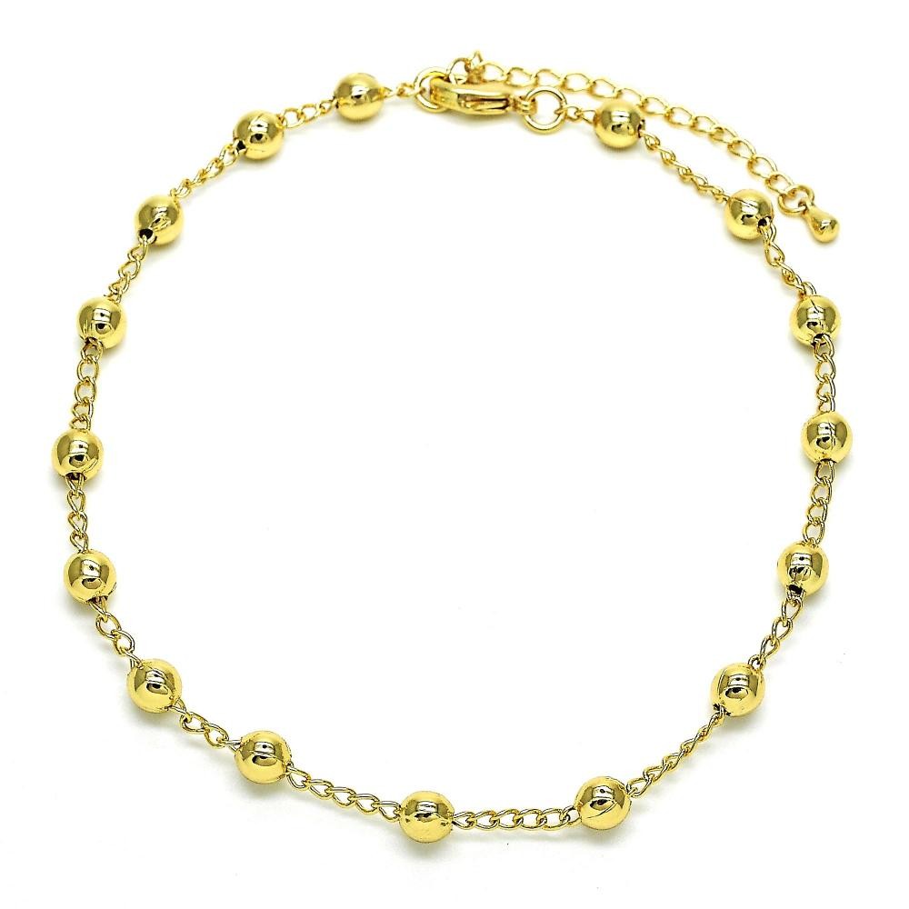 Gold Filled Fancy Bracelet Ball Design Golden Tone