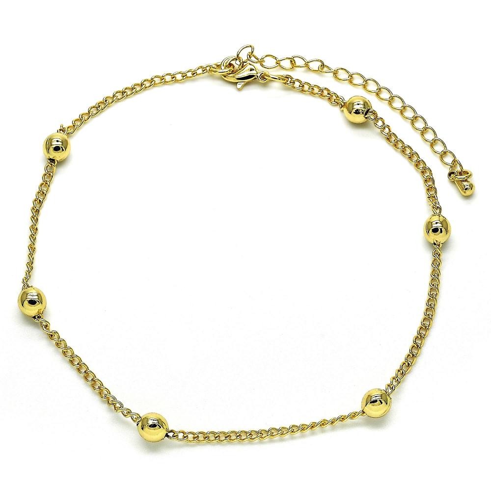 Gold Filled Fancy Bracelet Ball Design Golden Tone
