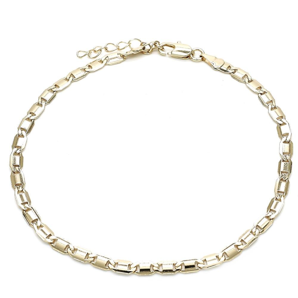 Gold Filled Basic Anklet Polished Finish Golden Tone