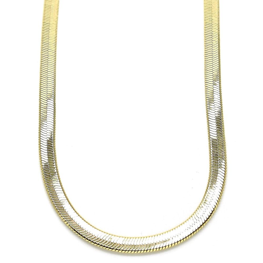 Gold Filled Basic Necklace Herringbone Design Golden Tone