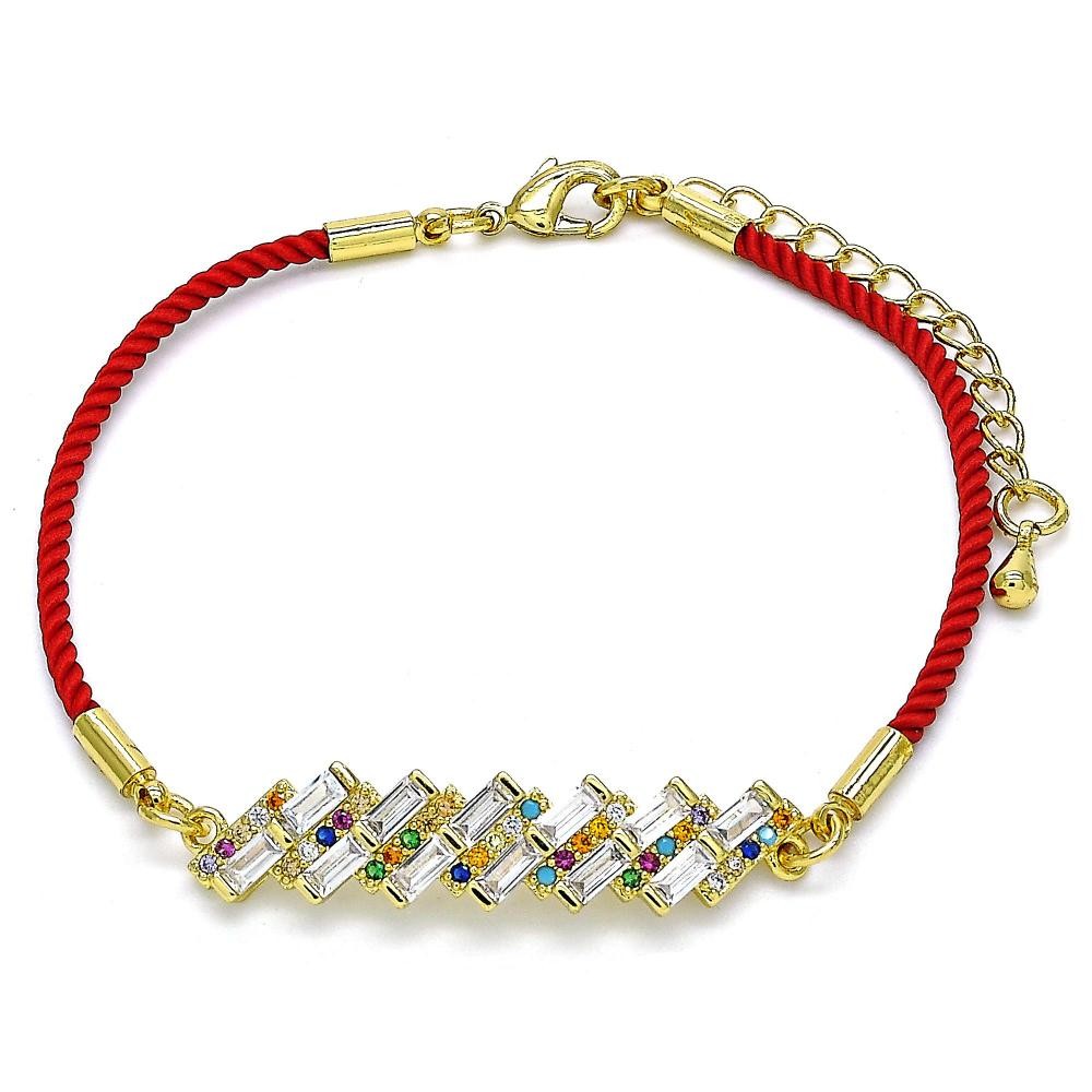 Gold Filled Fancy Bracelet With White Micro Pave Polished Finish Golden Tone