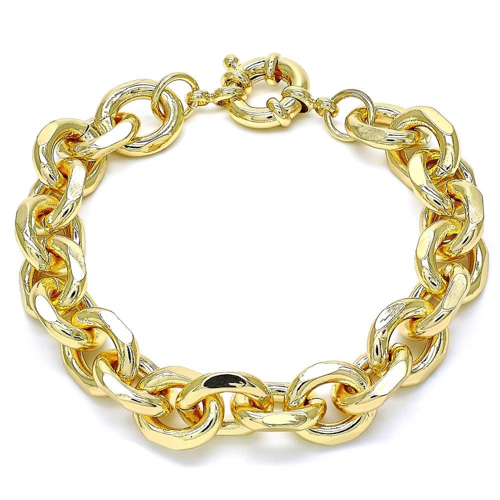 Gold Filled Bracelet Rolo Design Polished Finish Golden Tone