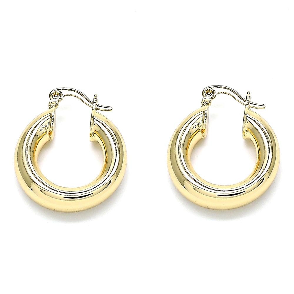 Gold Filled Small Hoop Polished Finish Golden Tone 5mmX20mm