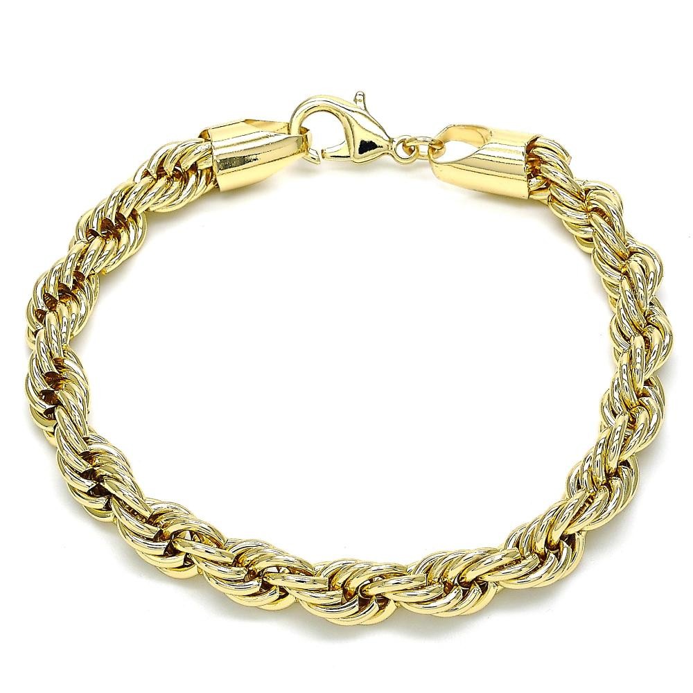 Gold Filled Basic Bracelet Rope Design Polished Finish Golden Tone