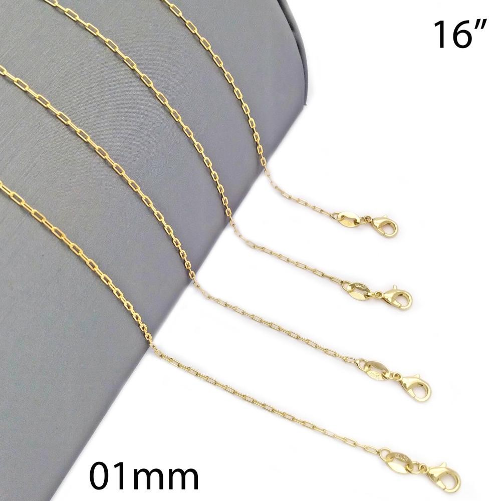 Gold Filled Necklace Paperclip Design Polished Golden Finish 050 Gauge 1 MM Thickness 16 Inches Length