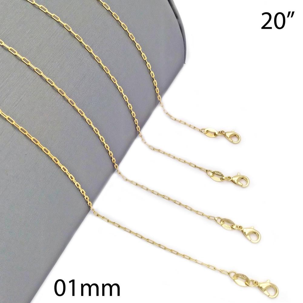 Gold Filled Necklace Paperclip Design Polished Golden Finish 050 Gauge 1 MM Thickness 20 Inches Length