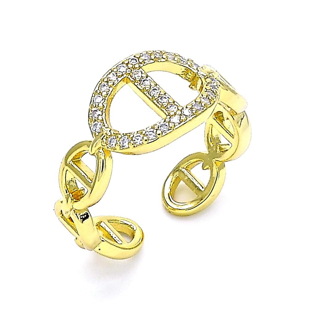 Gold Filled Elegant Ring Infinity Design Polished Finish Golden Tone (One size fits all)