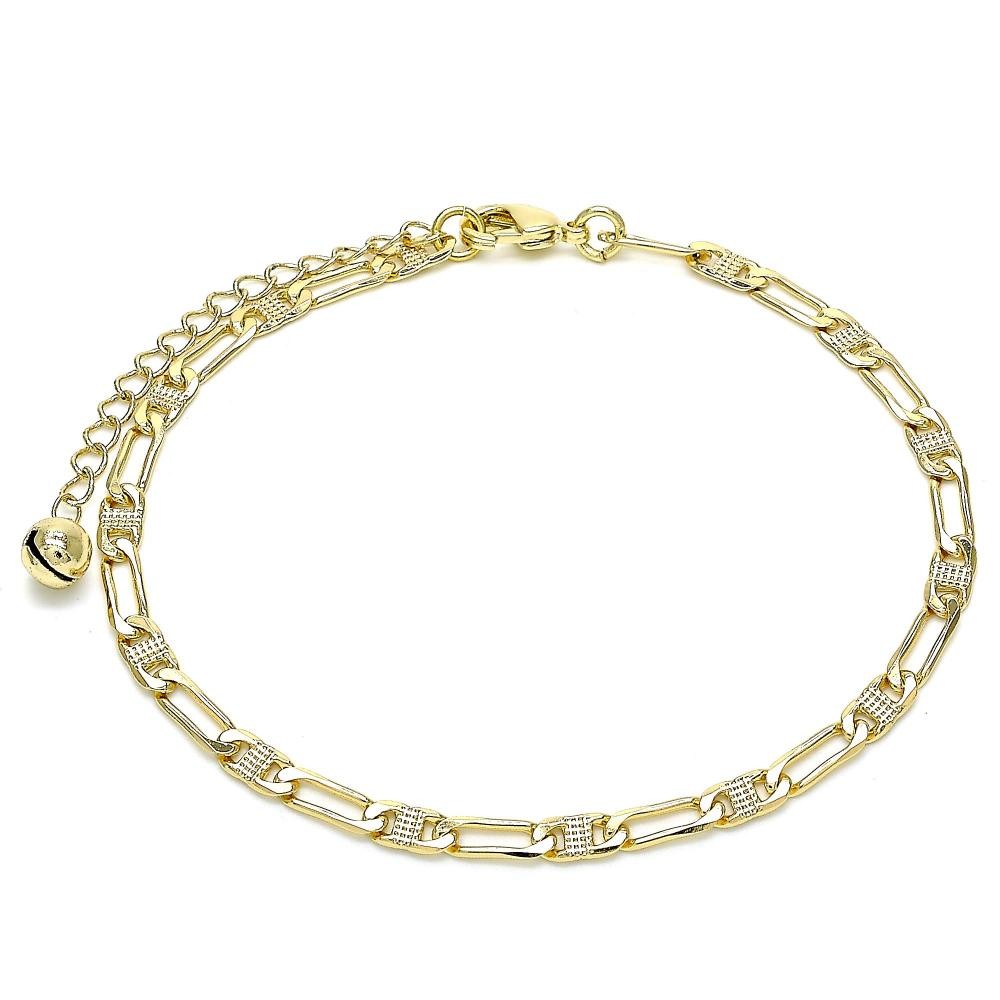 Gold Filled Basic Anklet Polished Finish Golden Tone