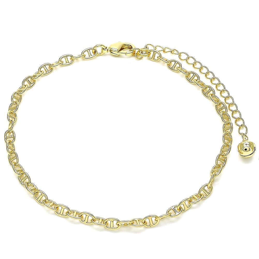 Gold Filled Basic Anklet Mariner Design Polished Finish Golden Tone