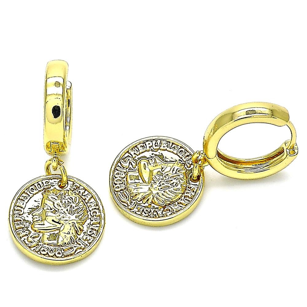 Gold Filled Huggies Hoop Polished Finish Golden Tone
