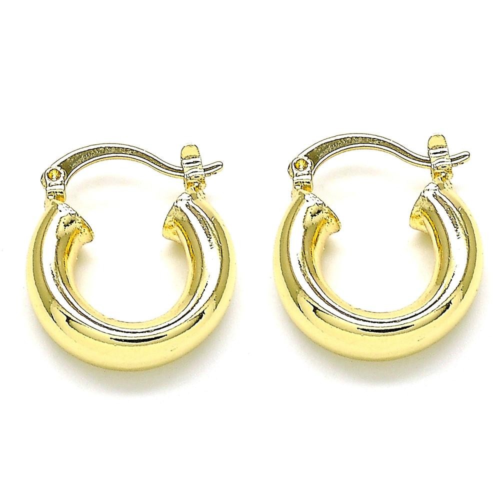 Gold Filled 5mmX20mm Small Hoop Earrings Polished Finish Golden Tone