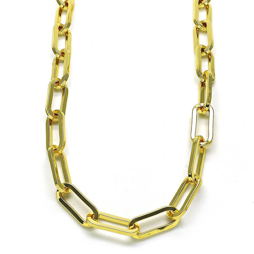 Gold Filled Necklace Paperclip Design Polished Golden Finish 16 Inches Length