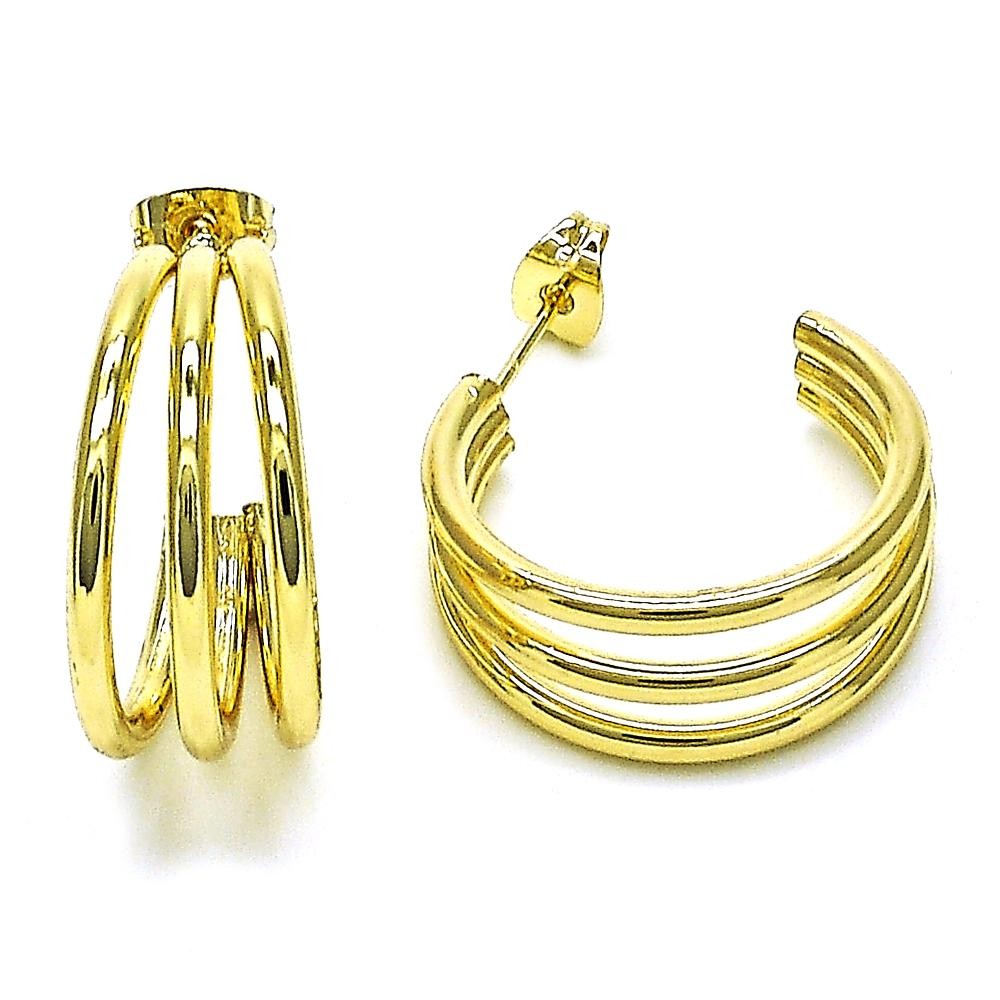 Gold Filled Small Hoop Earrings Polished Golden Finish
