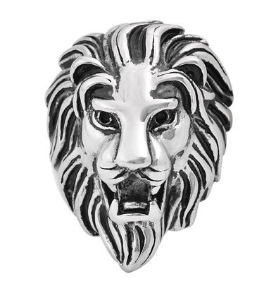 Stainless Steel Lion Head Men's ring