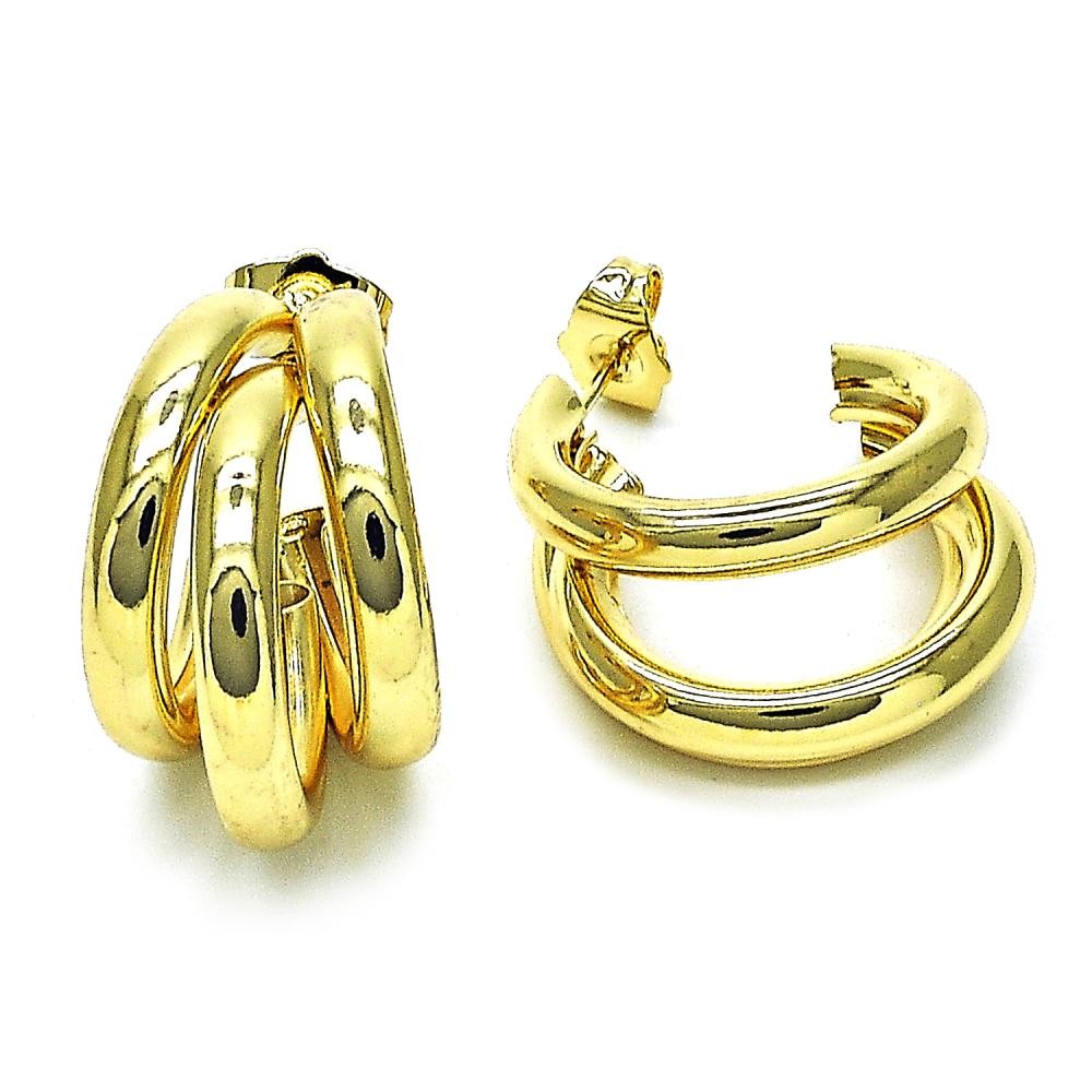 Gold Filled Small Hoop Hollow Design Polished Golden Finish