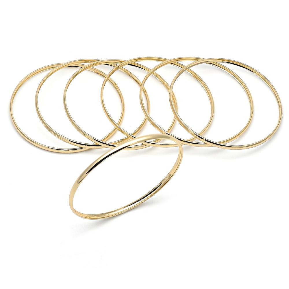 Gold Filled Semanario Bangle Polished Golden Finish 3 MM Thickness
