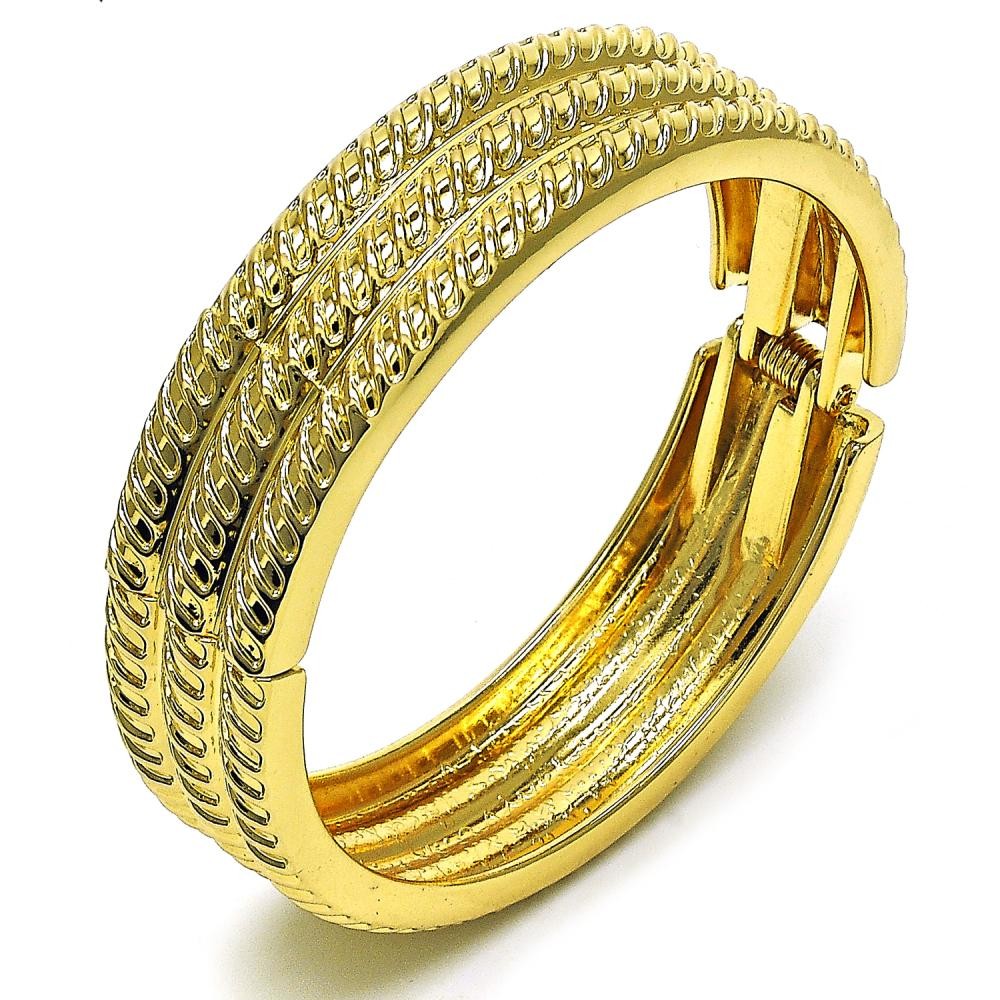 Gold Filled Bangle Twist Design Diamond Cutting Finish Golden Finish 18 MM Thickness Size 4 2.25 Diameter