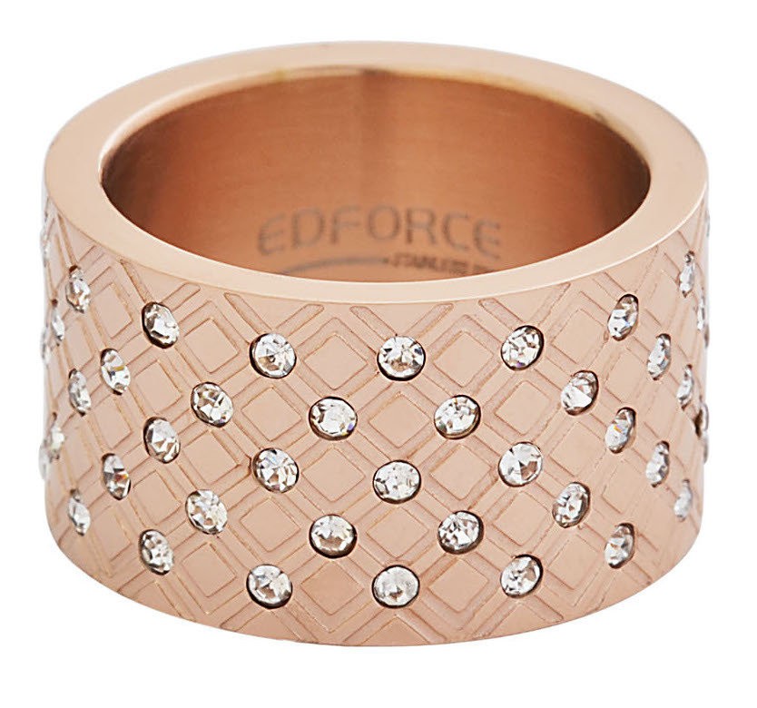 Stainless Steel Rose Gold Plated CZ Ladies Ring