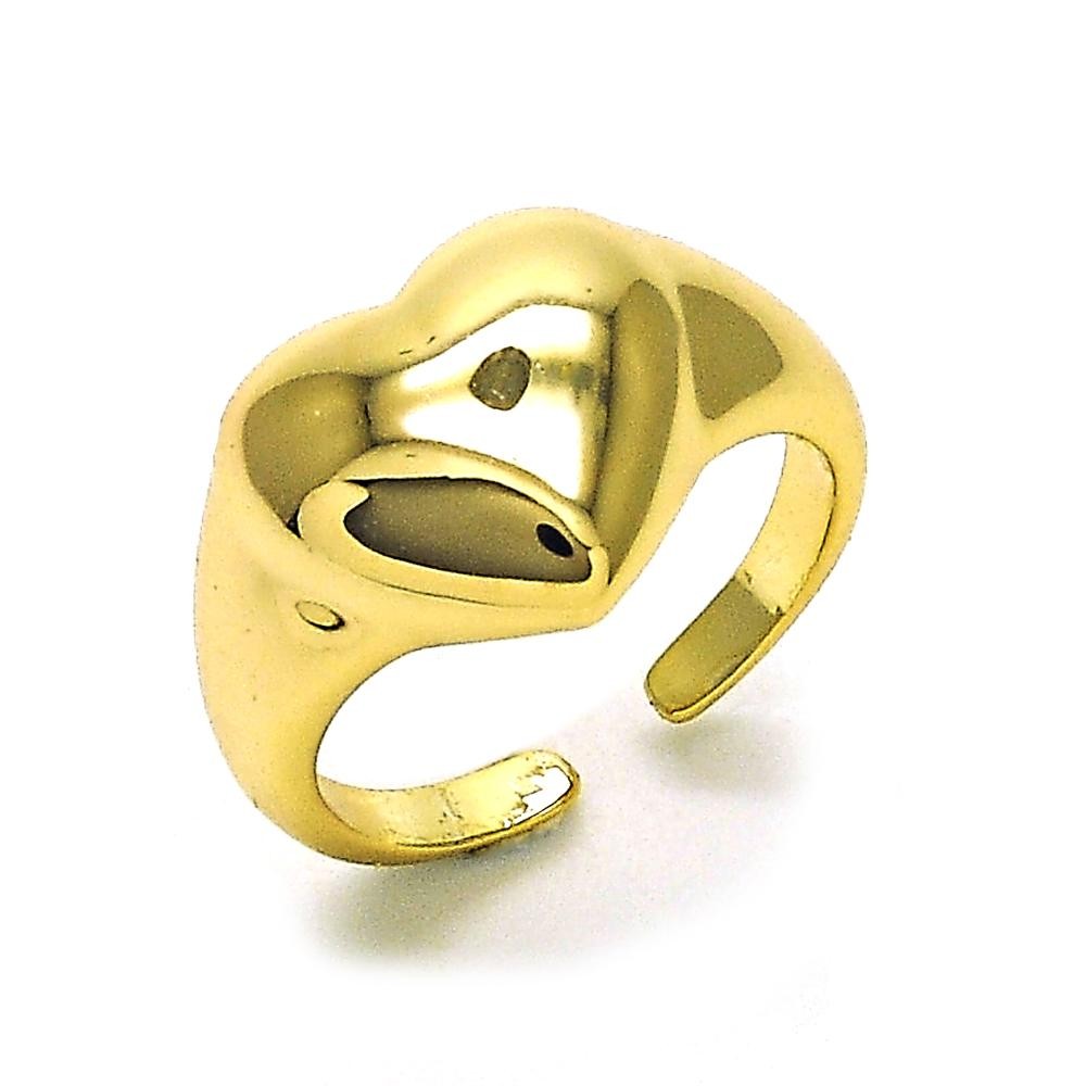 Gold Filled Elegant Ring Heart Design Polished Golden Finish One size fits all