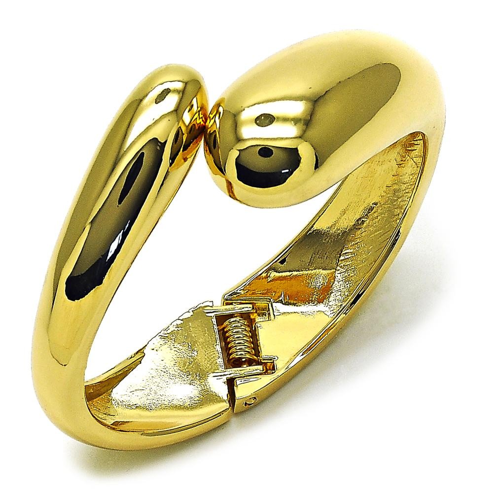 Gold Filled Individual Bangle Teardrop Design Polished Golden Finish 30 MM Thickness Size 5 2.50 Diameter