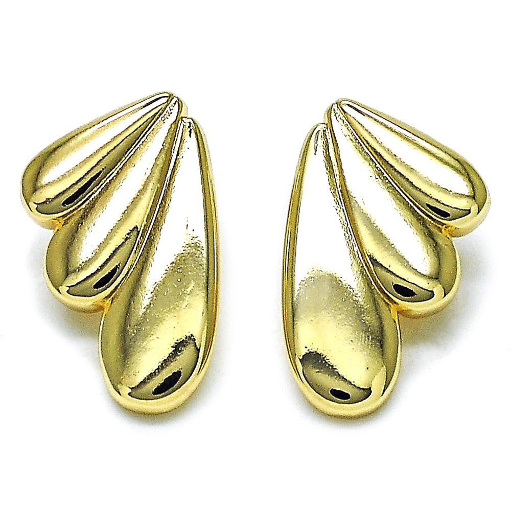 Gold Filled Stud Earring Wings Design Polished Golden Finish