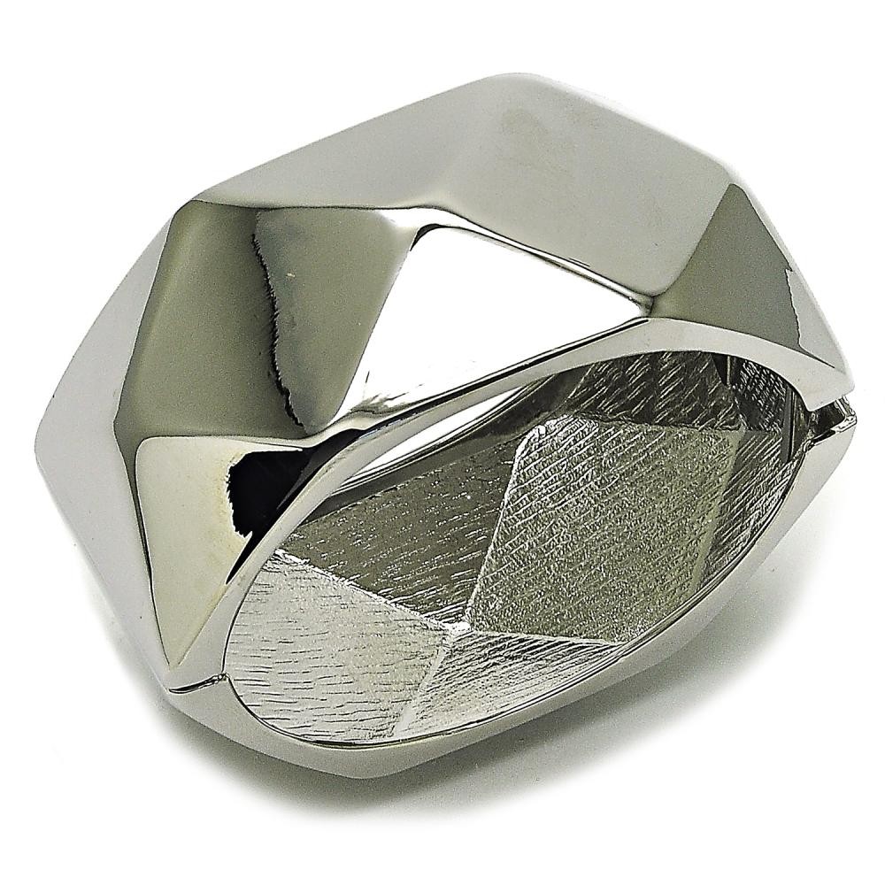 Gold Filled Bangle Polished Rhodium Finish 35 MM Thickness Size 5 2.50 Diameter