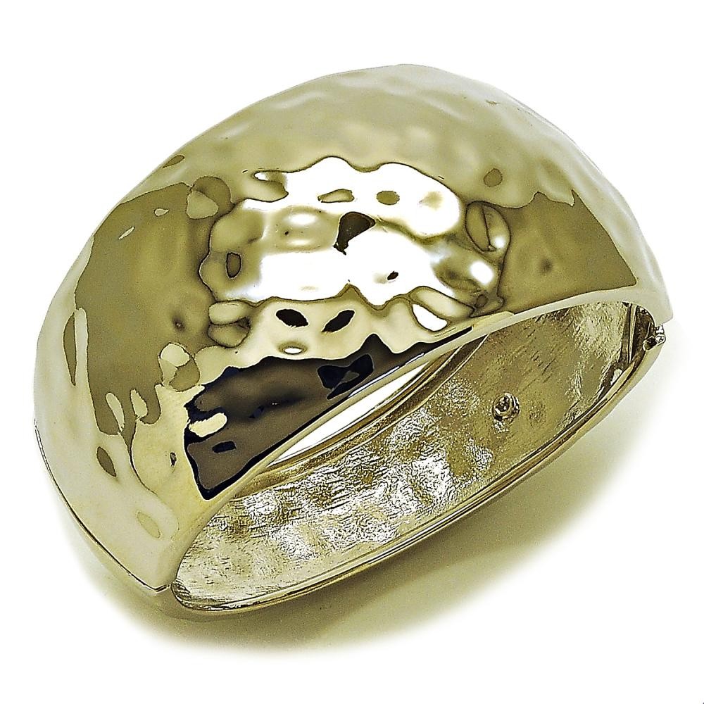 Gold Filled Bangle Polished Rhodium Finish 40 MM Thickness Size 5, 2.50 Diameter