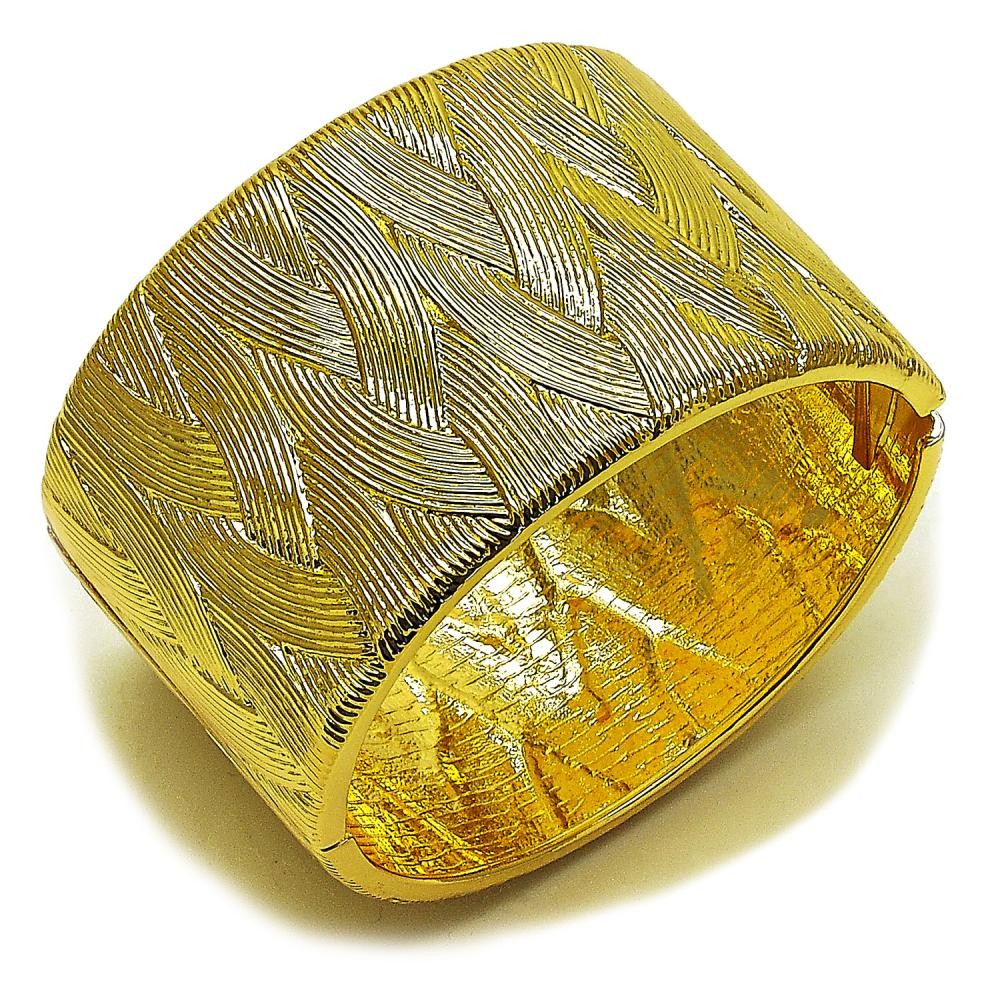 Gold Filled Cuff Bangle Twist Design Diamond Cut Finish Golden Finish 45 MM Thickness Size 5 2.50 Diameter