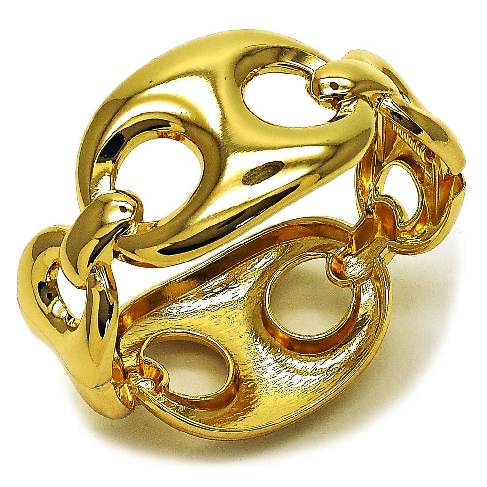 Gold Filled Bangle Puff Mariner Design Polished Golden Finish 35 MM Thickness Size 5 2.50 Diameter