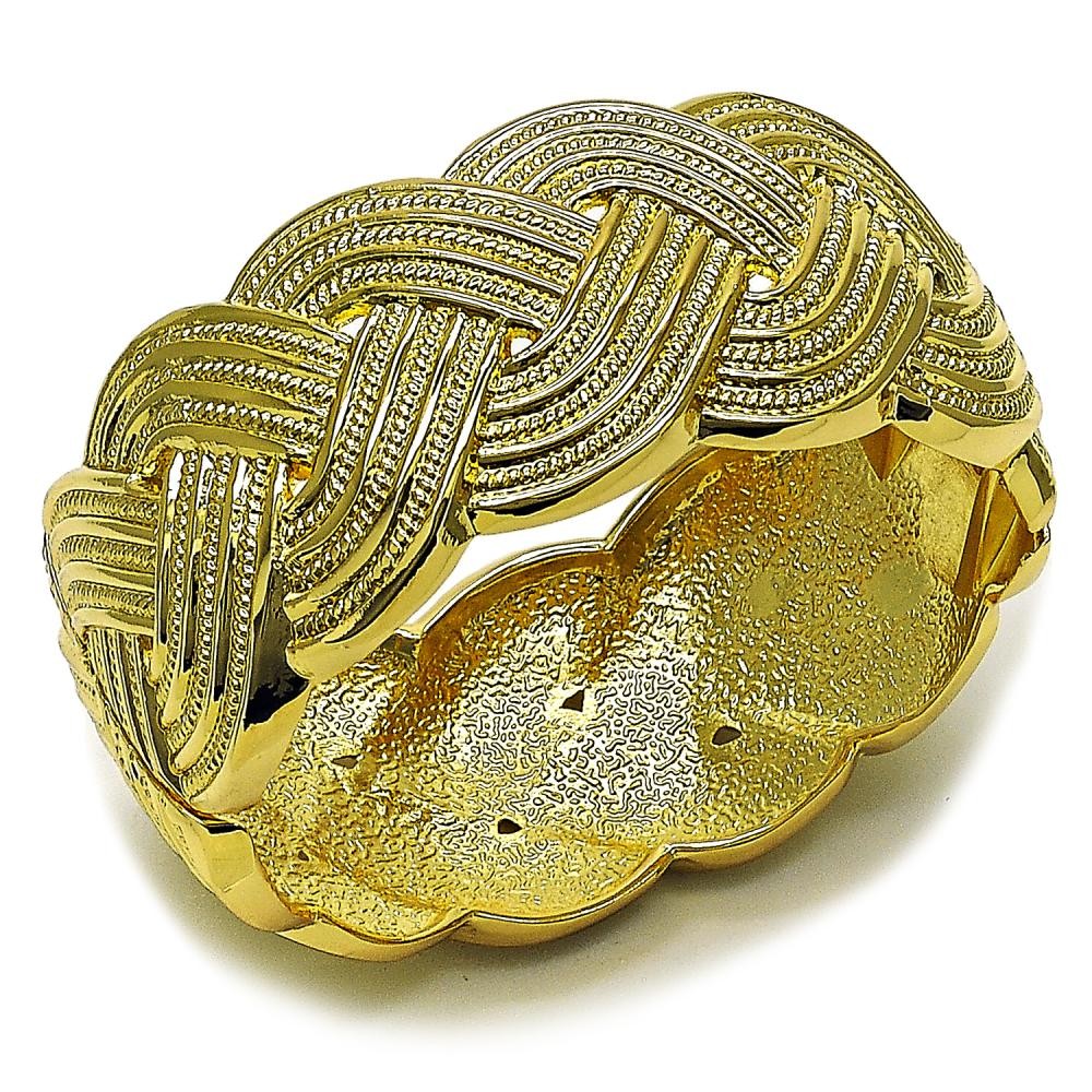 Gold Filled Bangle Twist Design Diamond Cutting Finish Golden Finish 30 MM Thickness Size 5 2.50 Diameter