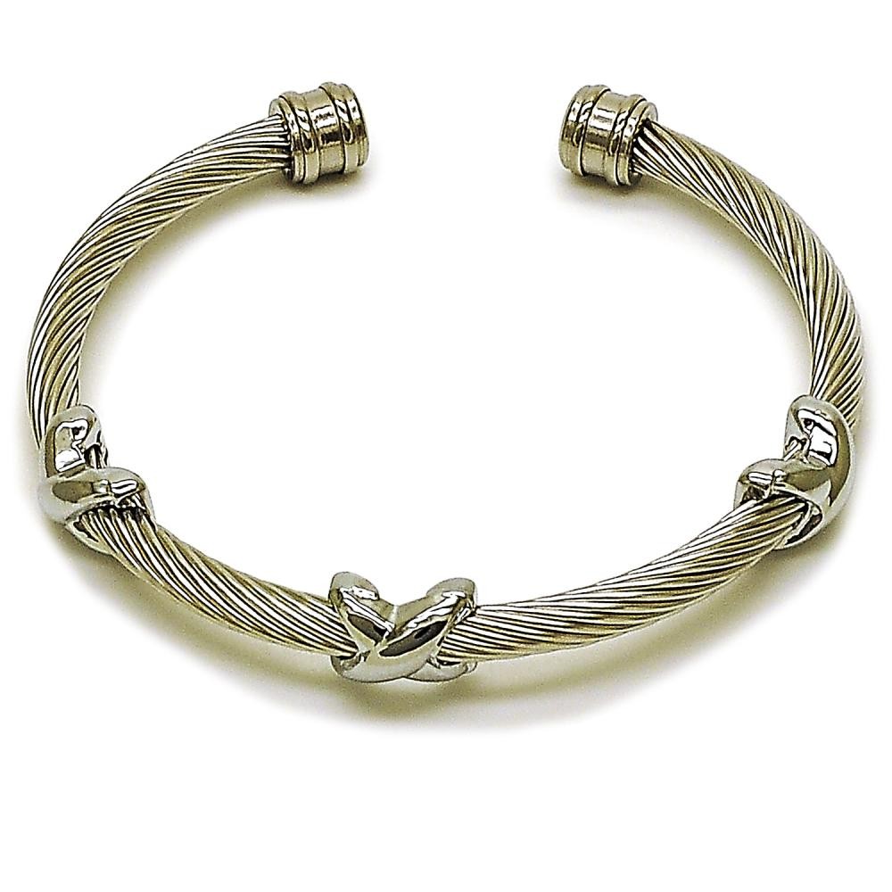 Stainless Steel Infinite Design Bangle Polished,Steel Finish 4 MM Thickness One size fits all