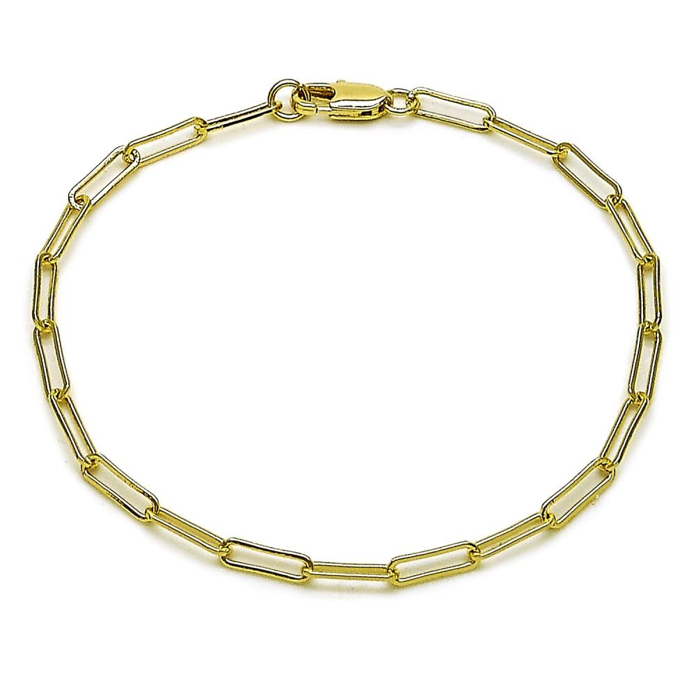 Gold Filled Paperclip Design Fancy Bracelet Polished Golden Finish Thickness 8 Inches Length