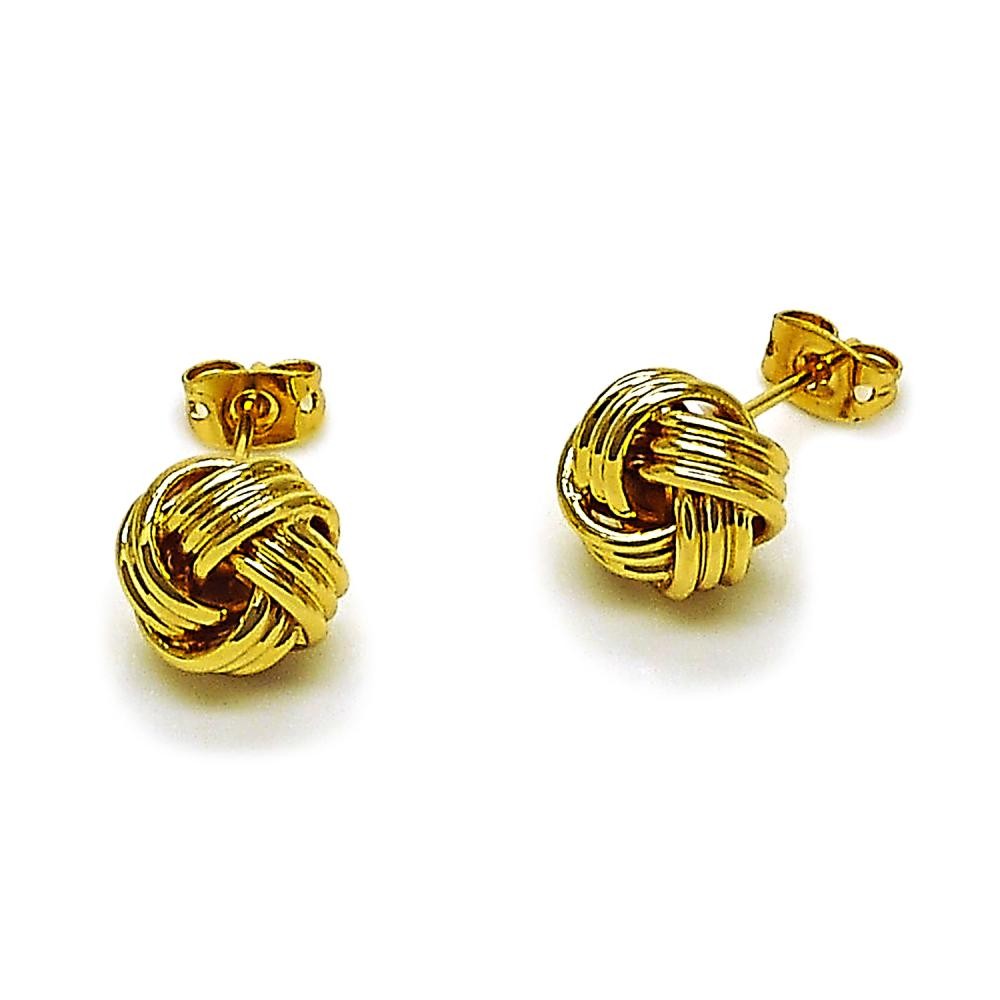 Gold Filled Stud Earring Love Knot Design Polished Golden Finish
